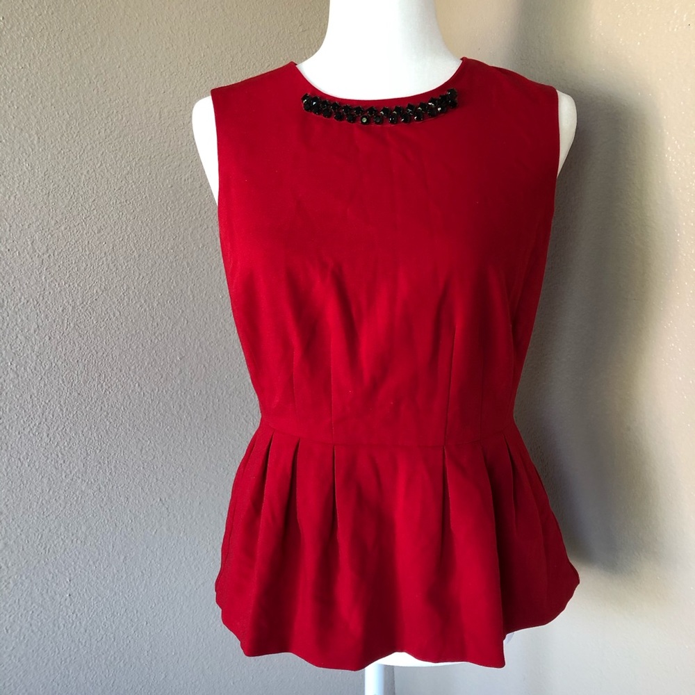 Red peplums top